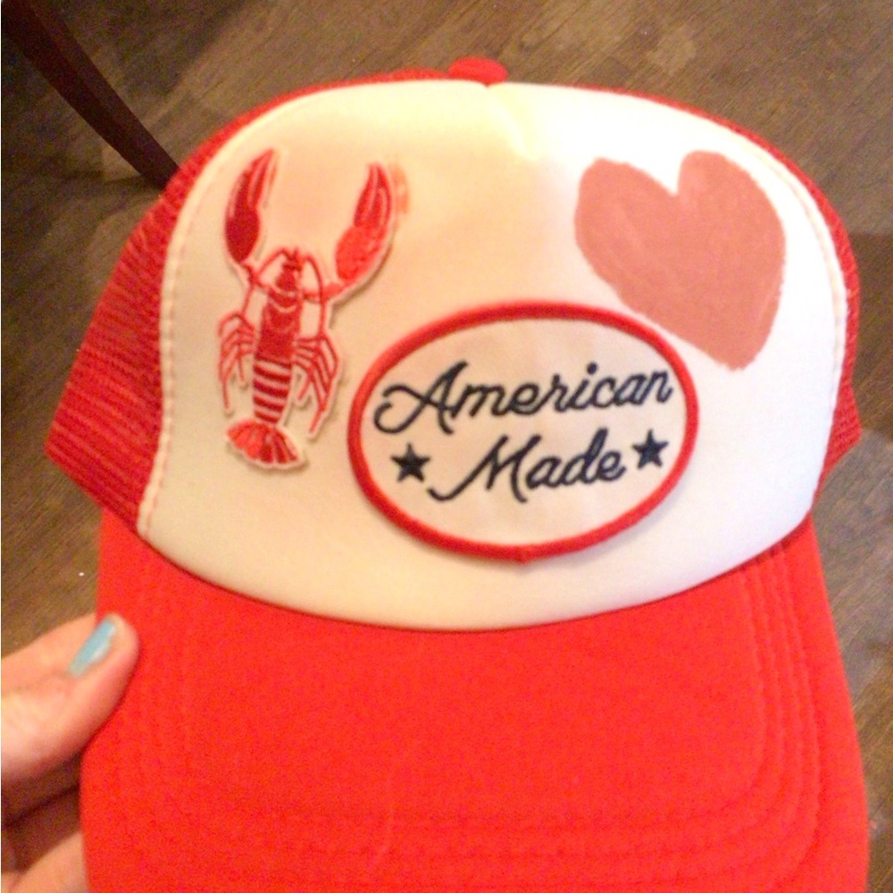 NEW!mupcycled Trucker Heart & Lobster Design - Picture 2 of 5